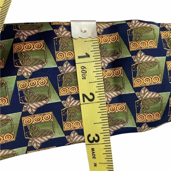 Lanvin Paris Sage Green Blue Classic 100% Silk Tie 60” Length - Picture 9 of 9